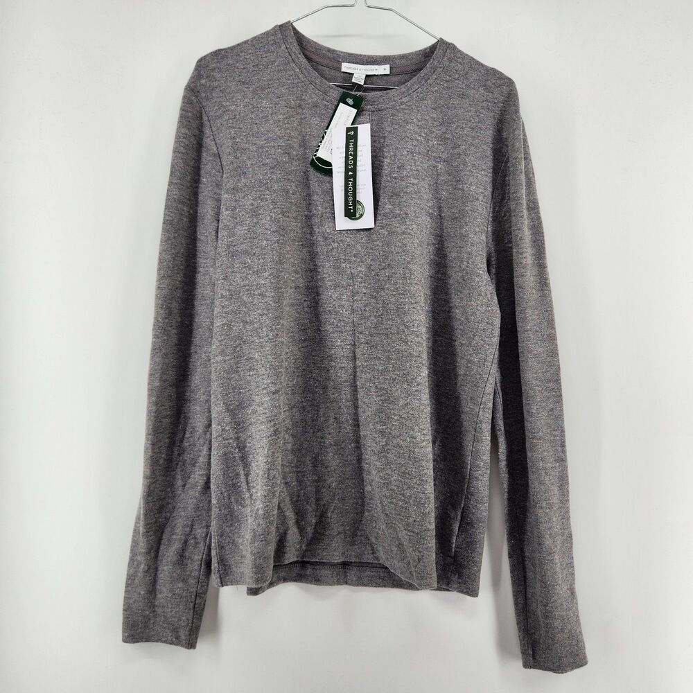Threads‎ 4 Thought Men's Gray Medium Long Sleeve Henley Shirt NWT